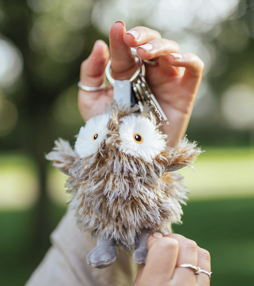 Wrendale plush owl key chain-Elvis