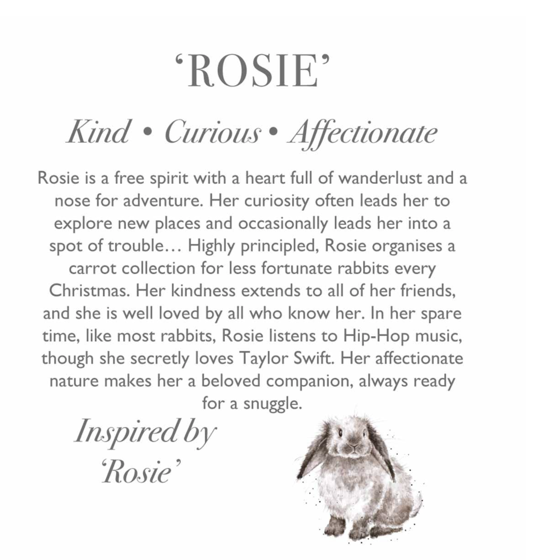 Wrendale Plush Toy Regular Rabbit - Rosie