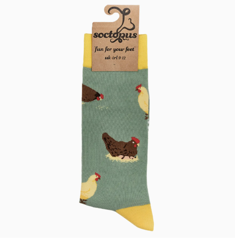 Chicken socks-Sage/ S