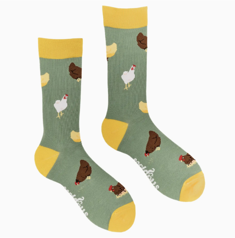 Chicken socks-Sage/ S