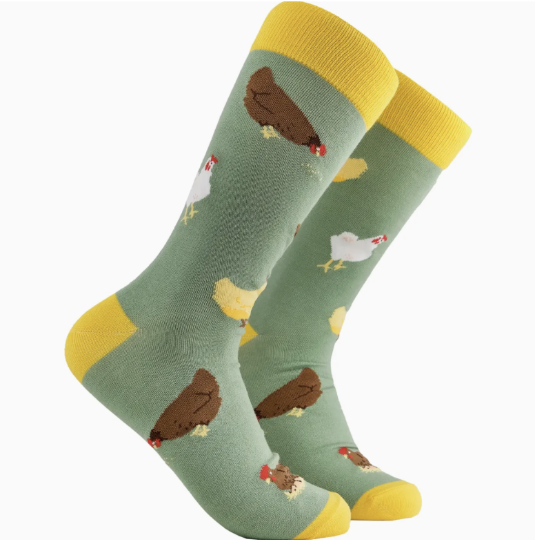 Chicken socks-Sage/ S