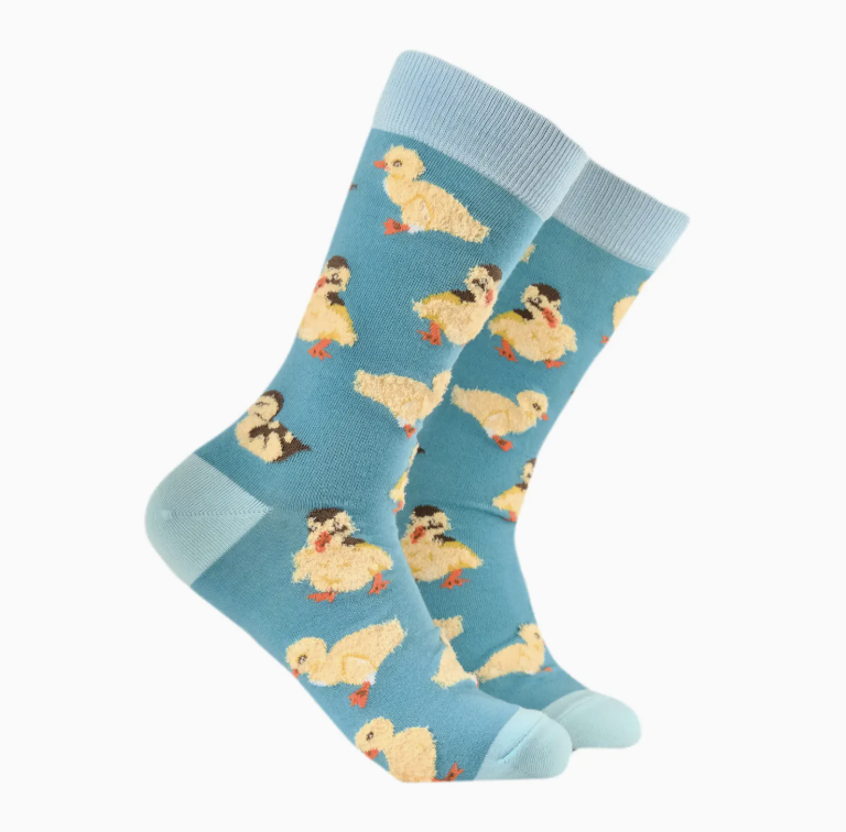 Fluffy Ducklings Socks-Green/ S