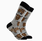 Highland Cow Socks-Grey/ S