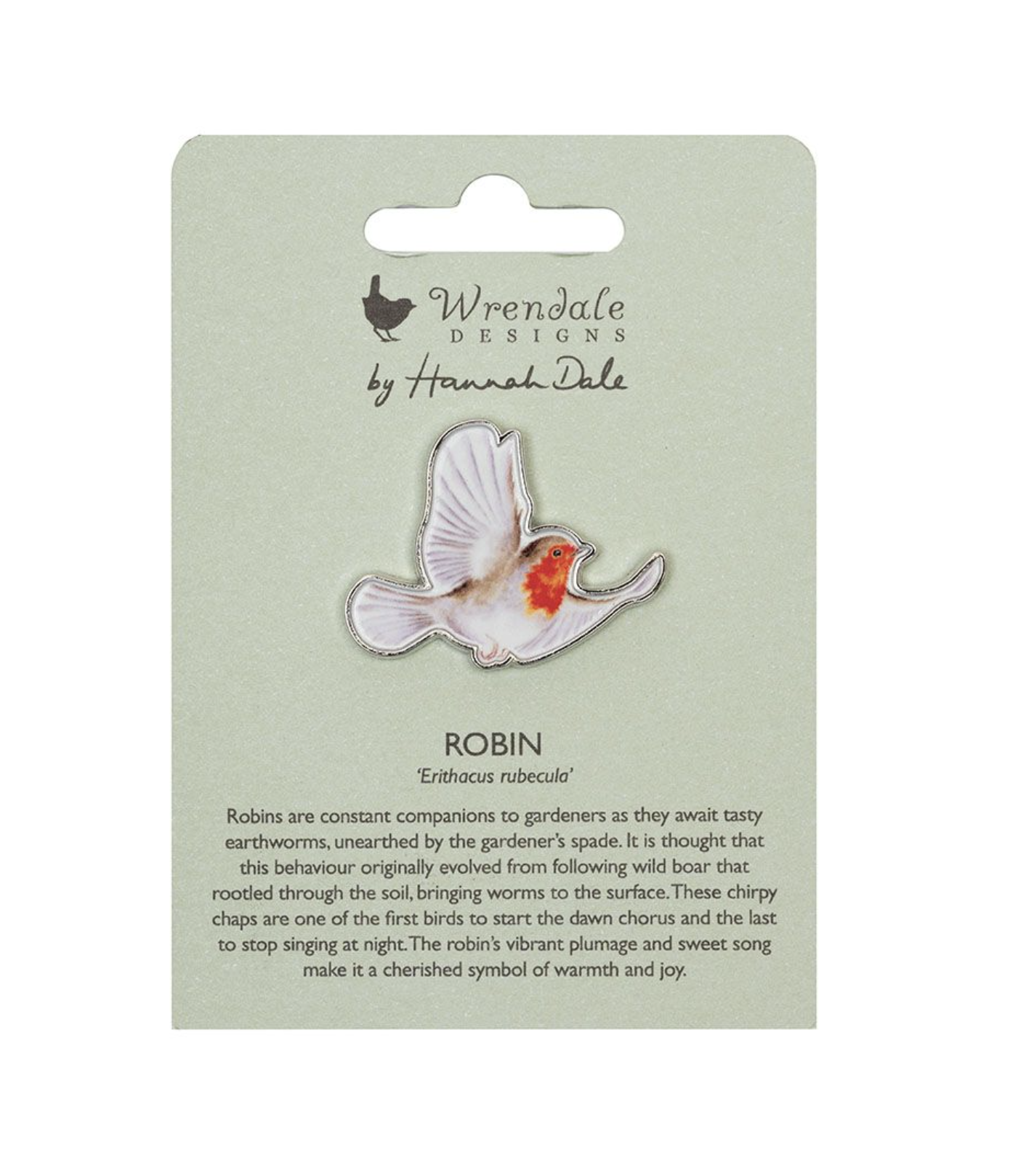 Wrendale Flying Robin Pin Badge