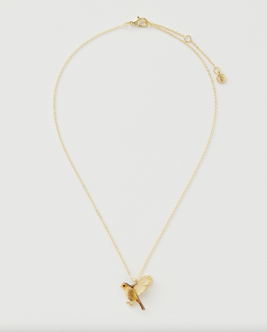 Fable Enamel Flying Robin Necklace
