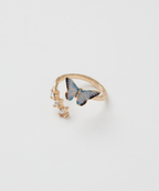 Fable Enamel Blue Butterfly Ring