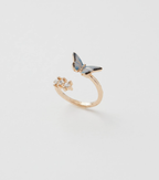Fable Enamel Blue Butterfly Ring