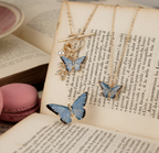 Fable Enamel Blue Butterfly Short Necklace