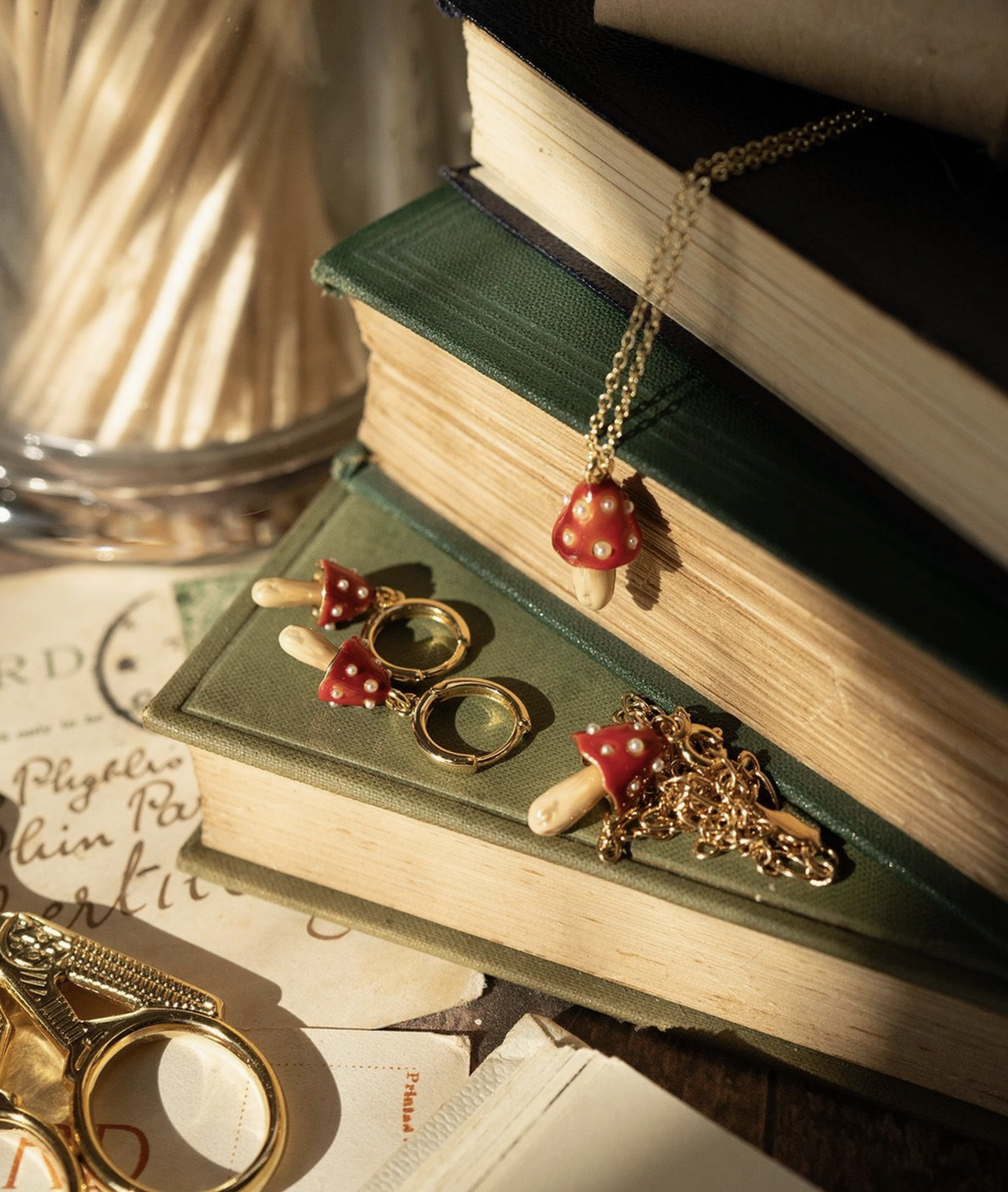 Fable Enamel Mushroom Necklace