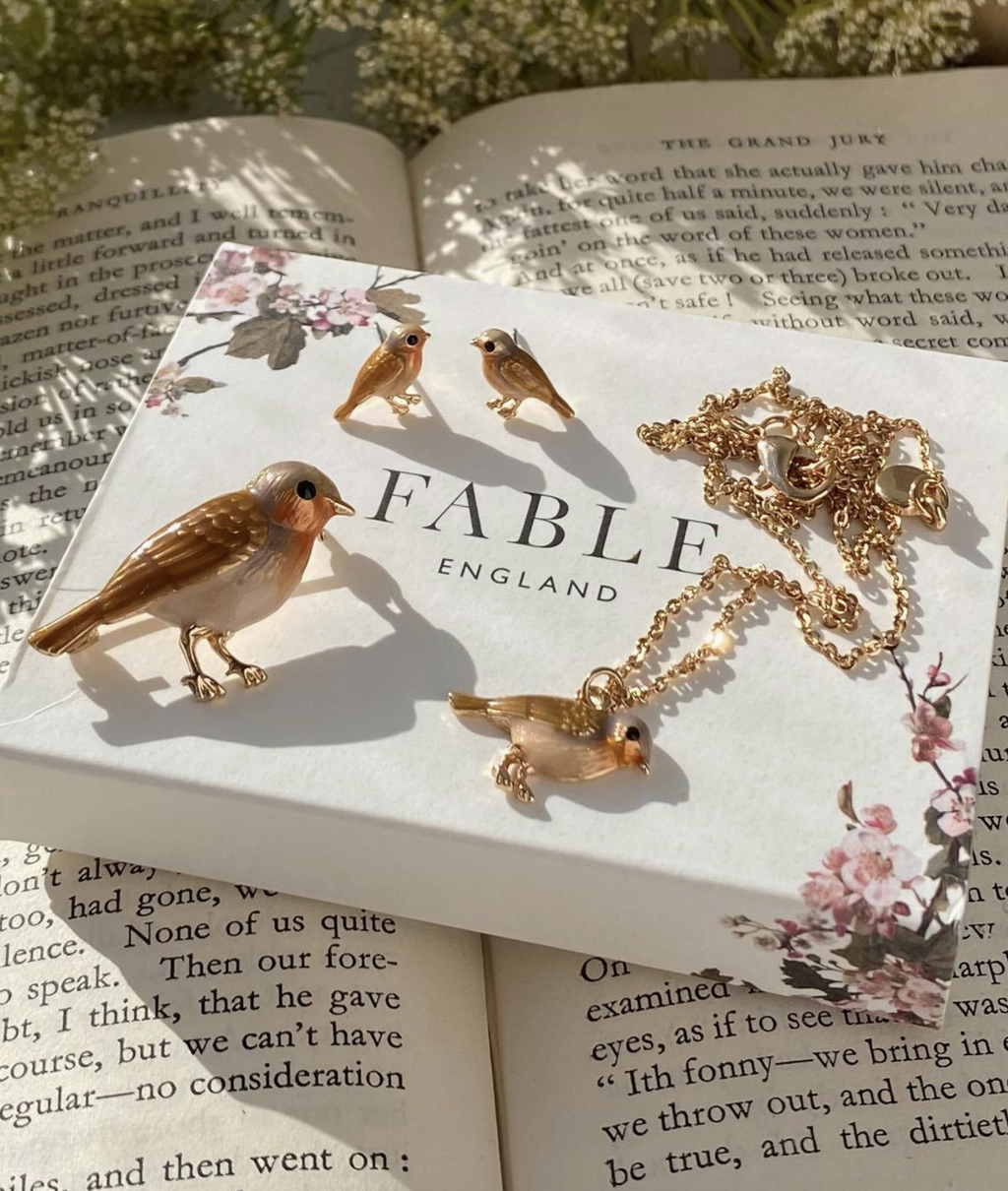 Fable Enamel Robin Necklace
