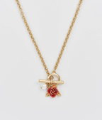 Fable English Rose Pearl Gold Chain Necklace