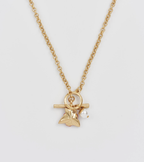 Fable English Rose Pearl Gold Chain Necklace