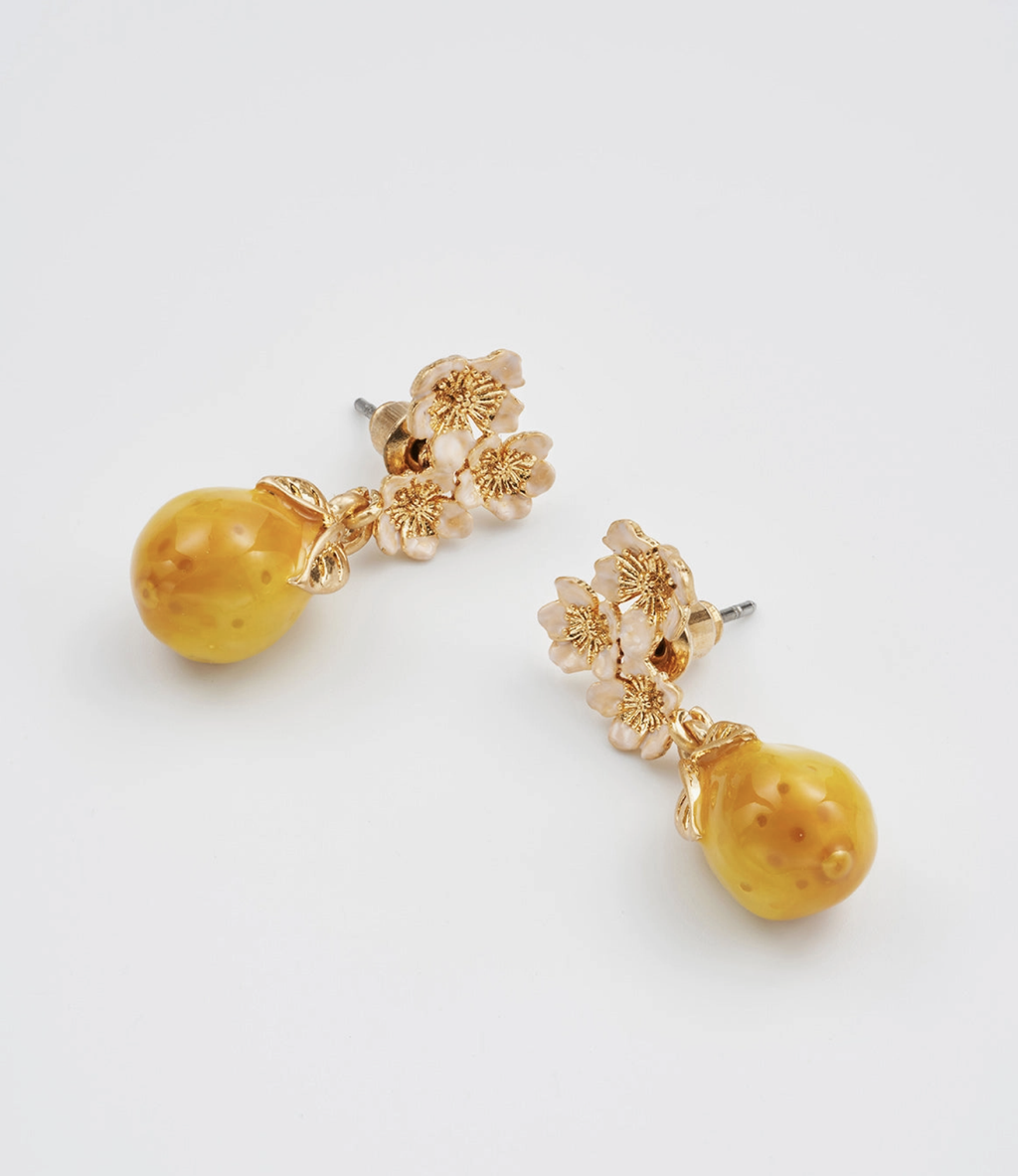 Fable Golden Pear Drop Earring - Gold