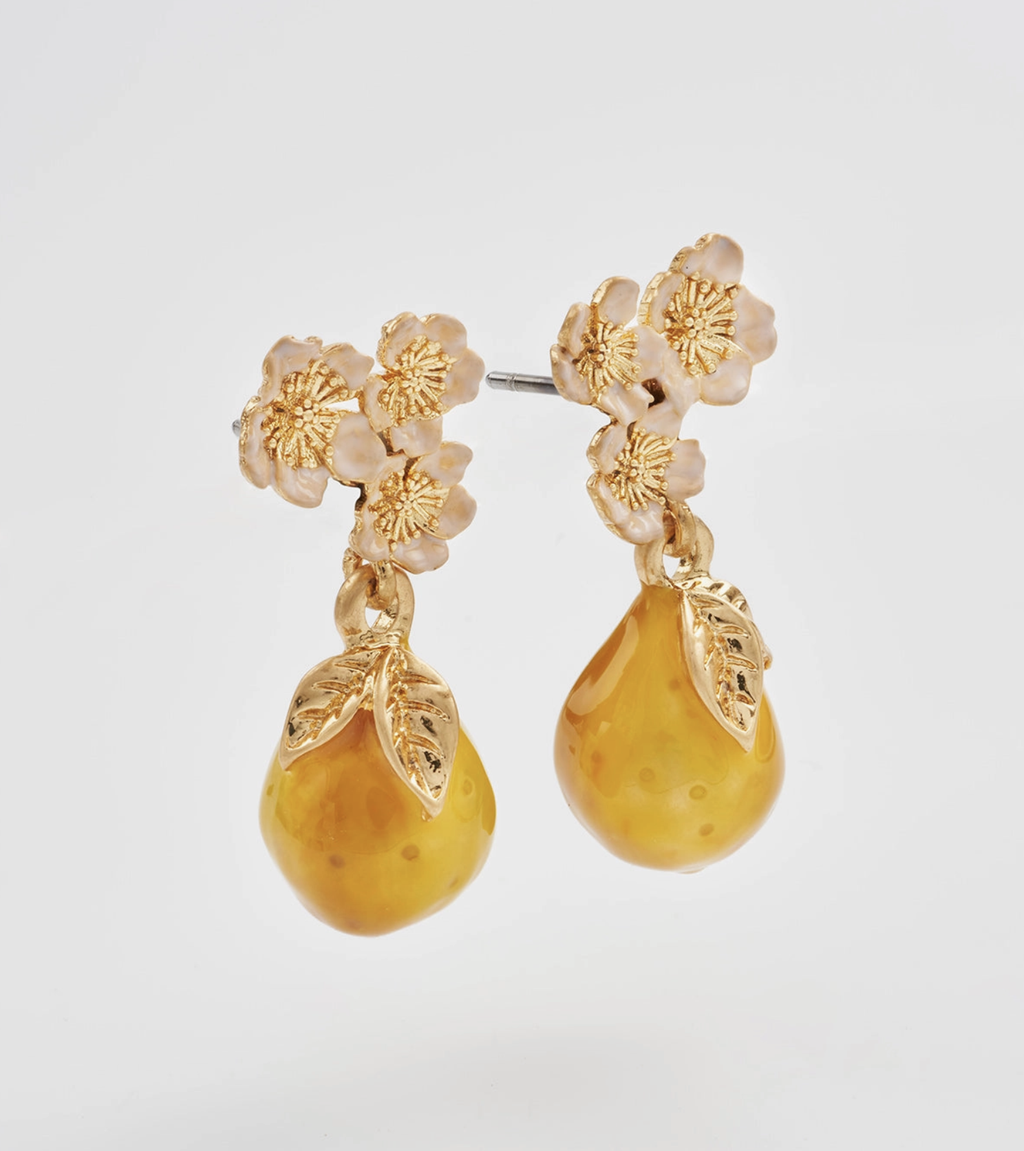Fable Golden Pear Drop Earring - Gold