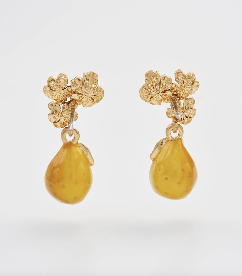 Fable Golden Pear Drop Earring - Gold