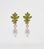 Fable Oak Leaf Pearl Earring - Gold