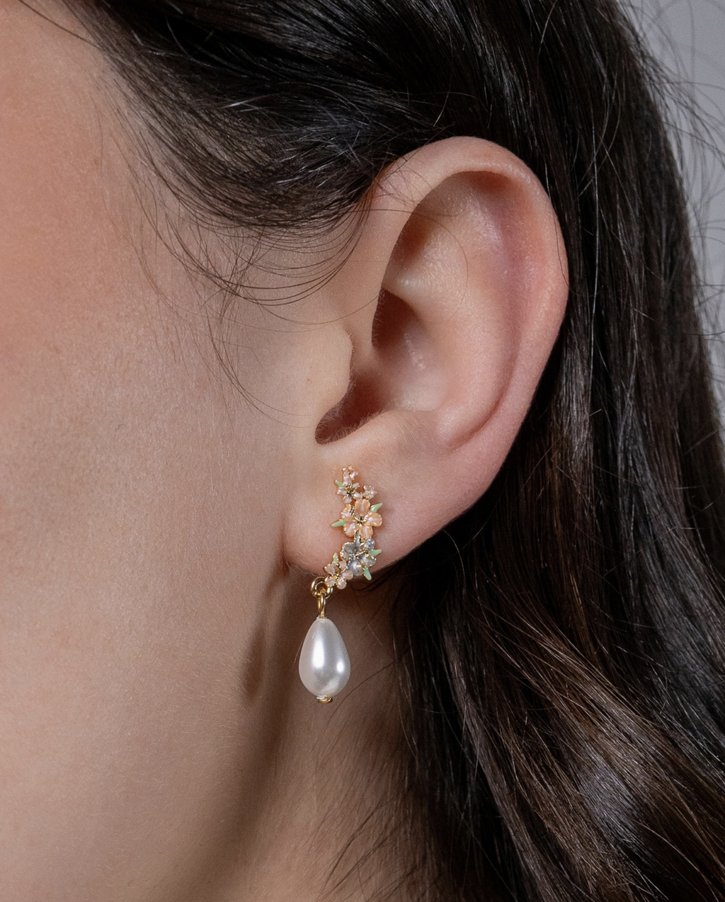 Fable Hibiscus & Pearl Earrings
