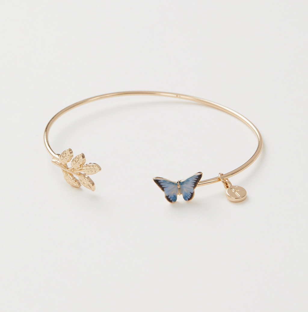 Fable Enamel Blue Butterfly Bangle