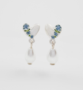 Fable Forget Me Not Heart & Pearl Silver Earrings