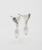 Fable Forget Me Not Heart & Pearl Silver Earrings
