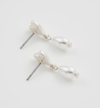 Fable Forget Me Not Heart & Pearl Silver Earrings