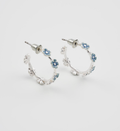 Fable Forget-Me-Not Stud Hoop Earrings Silver