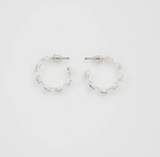 Fable Forget-Me-Not Stud Hoop Earrings Silver