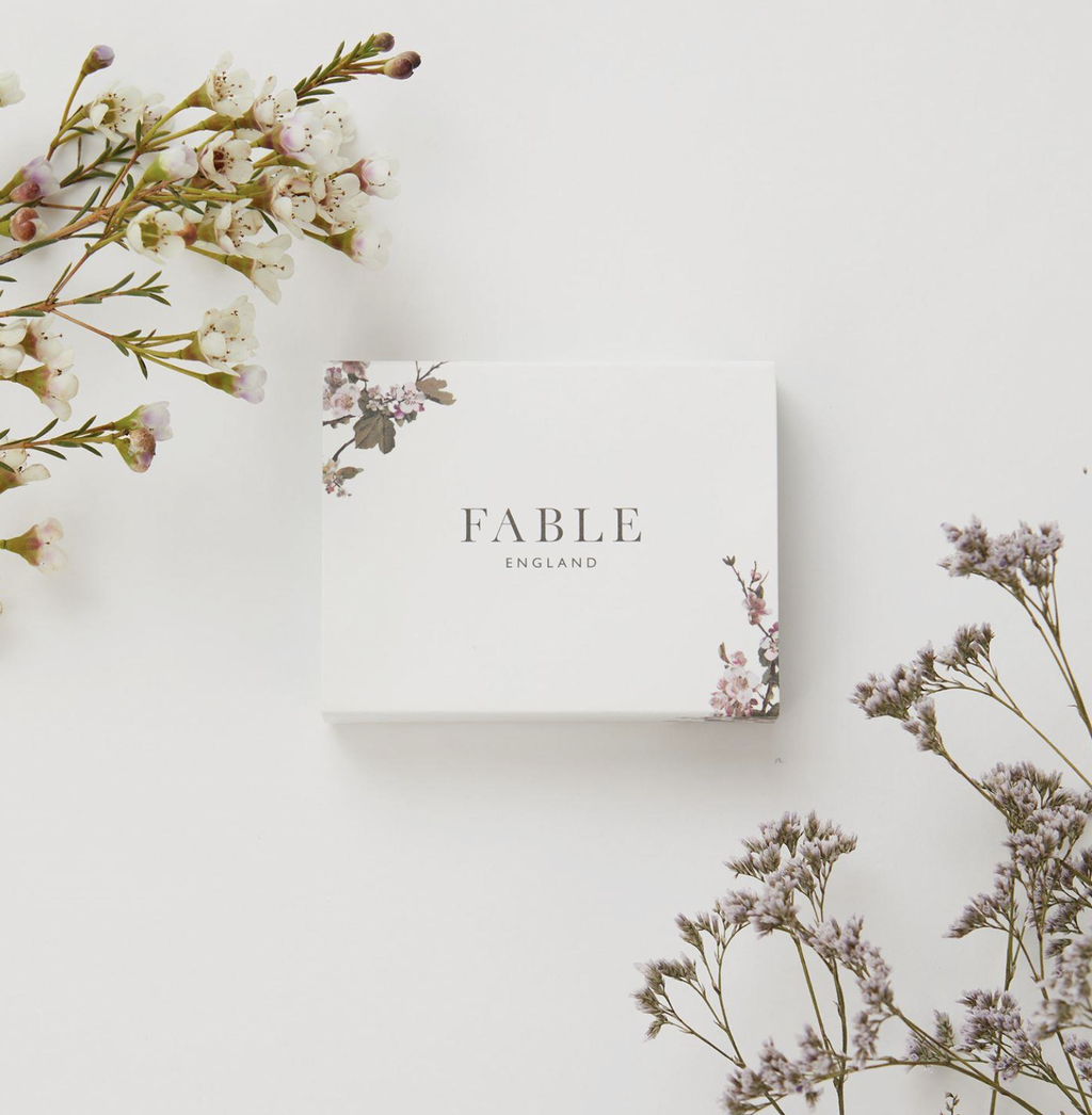 Fable Forget-Me-Not Stud Hoop Earrings Silver