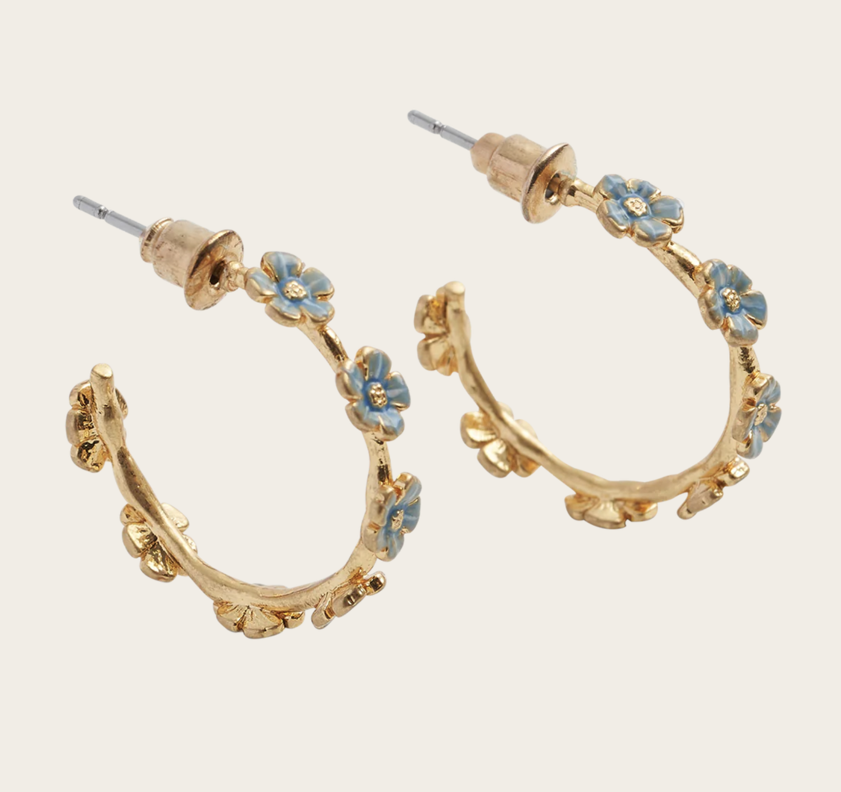 Fable Forget-Me-Not Stud Hoop Earrings