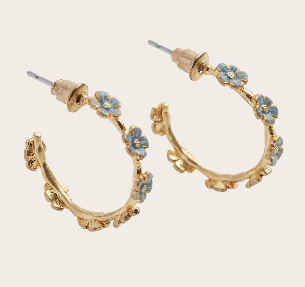 Fable Forget-Me-Not Stud Hoop Earrings