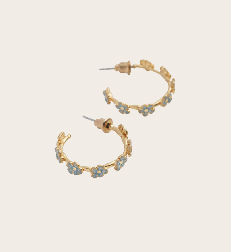 Fable Forget-Me-Not Stud Hoop Earrings