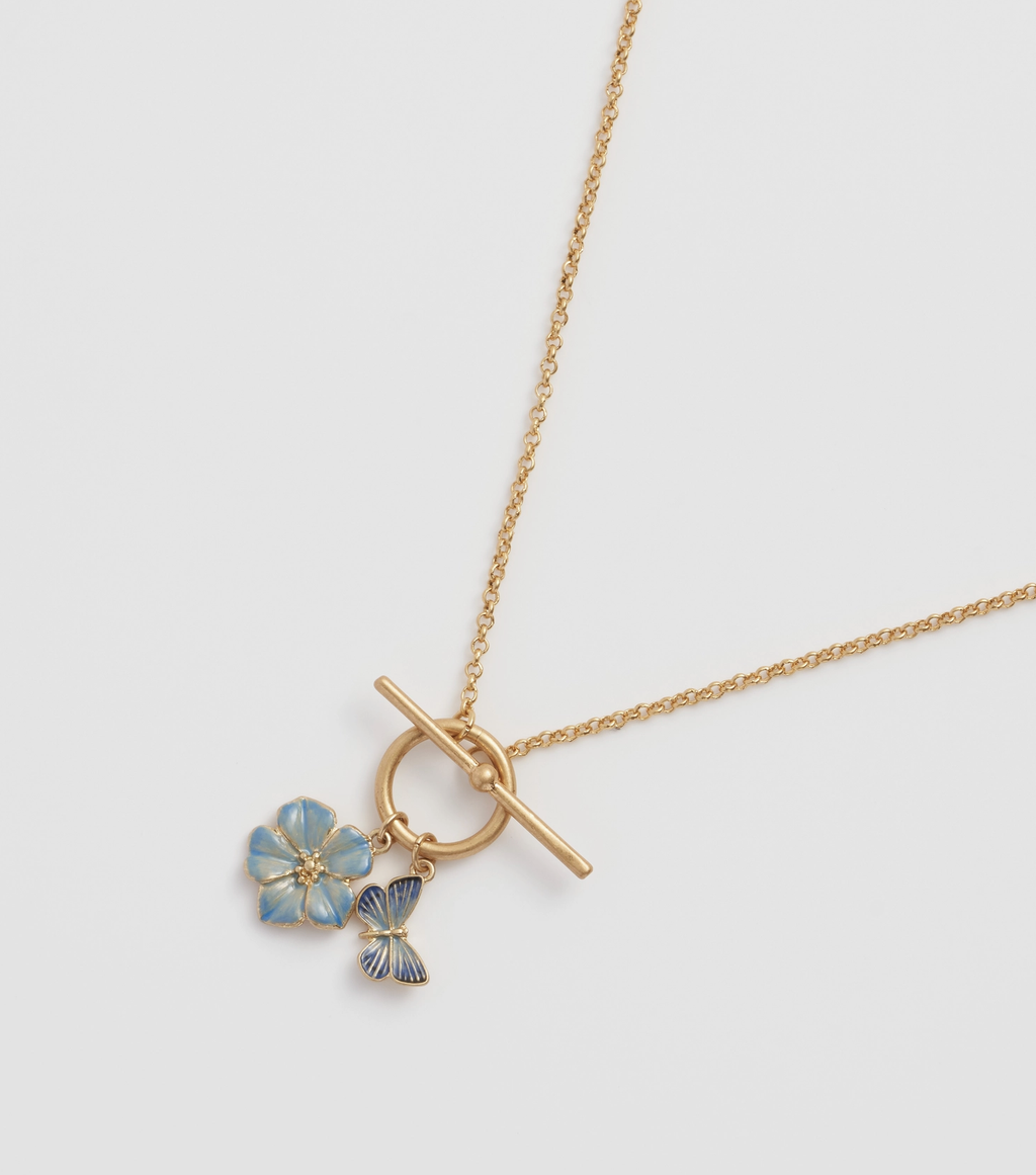 Fable Forget Me Not Charm Toggle Necklace