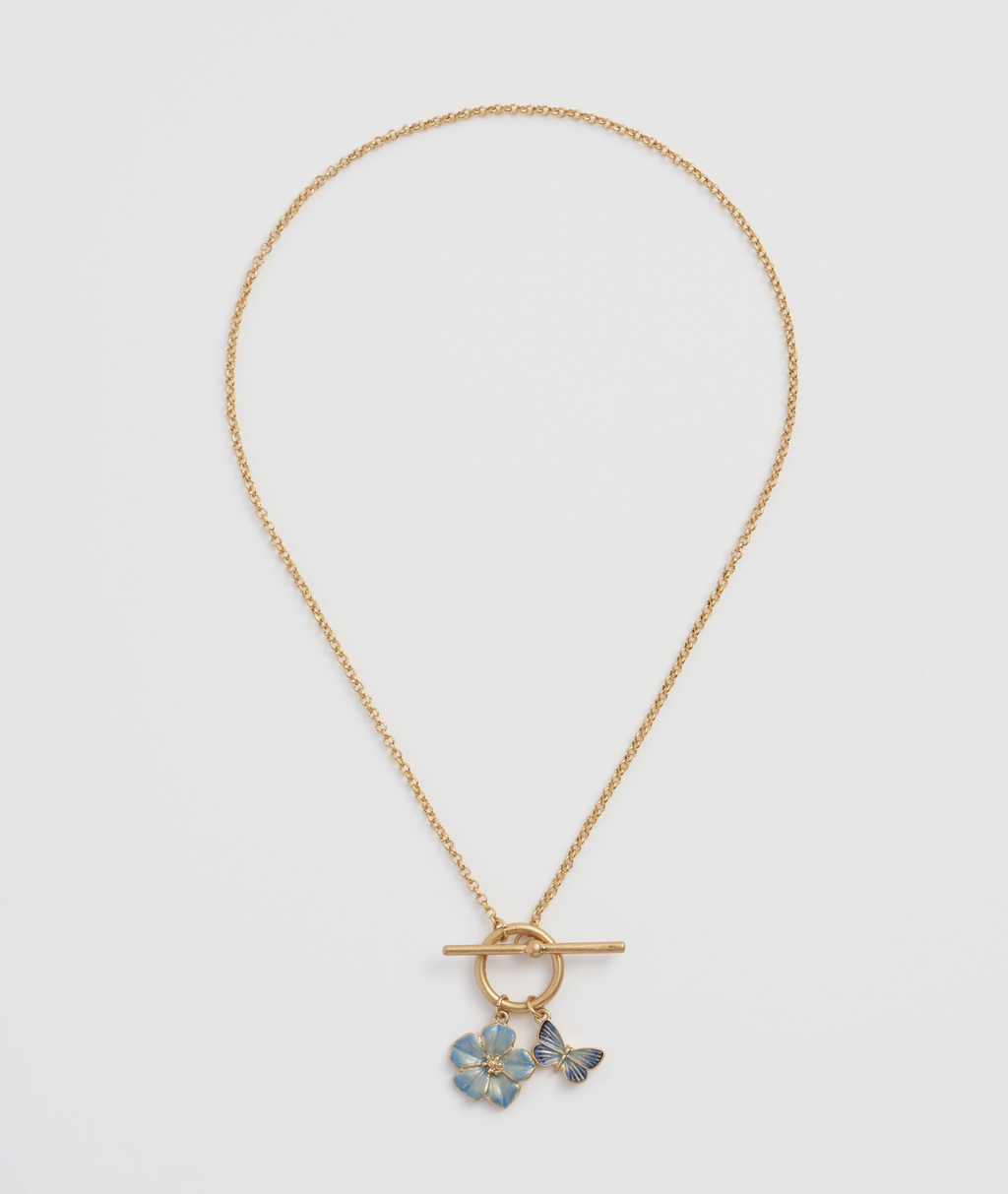 Fable Forget Me Not Charm Toggle Necklace