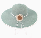 Bold Daisy Wide Brim Foldable Hat - Light Green (57cm)