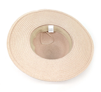 Gold leaf cloche foldable hat-dark natural 57cm