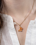 Fable Orange butterfly necklace