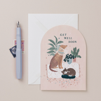 Cat and Dog Get Well Soon Card