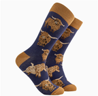 Highland Cow Socks-Och Aye the Moo!Dark Blue