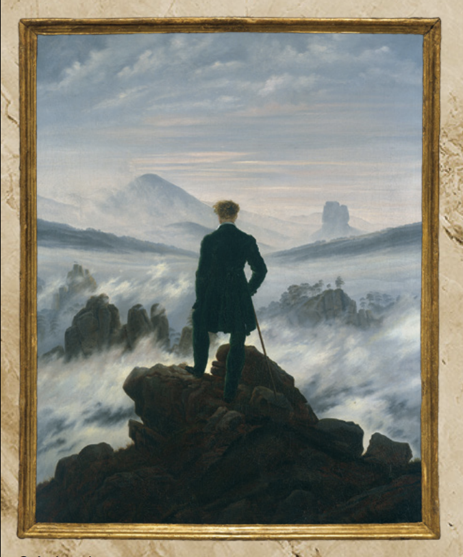 Caspar David Friedrich - The hiker over the fog sea socks