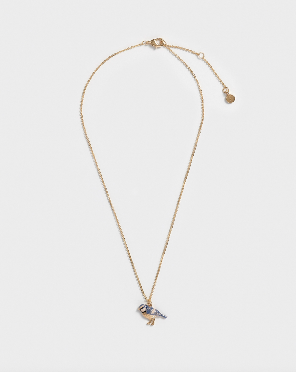 Fable Enamel Blue Tit Short Necklace