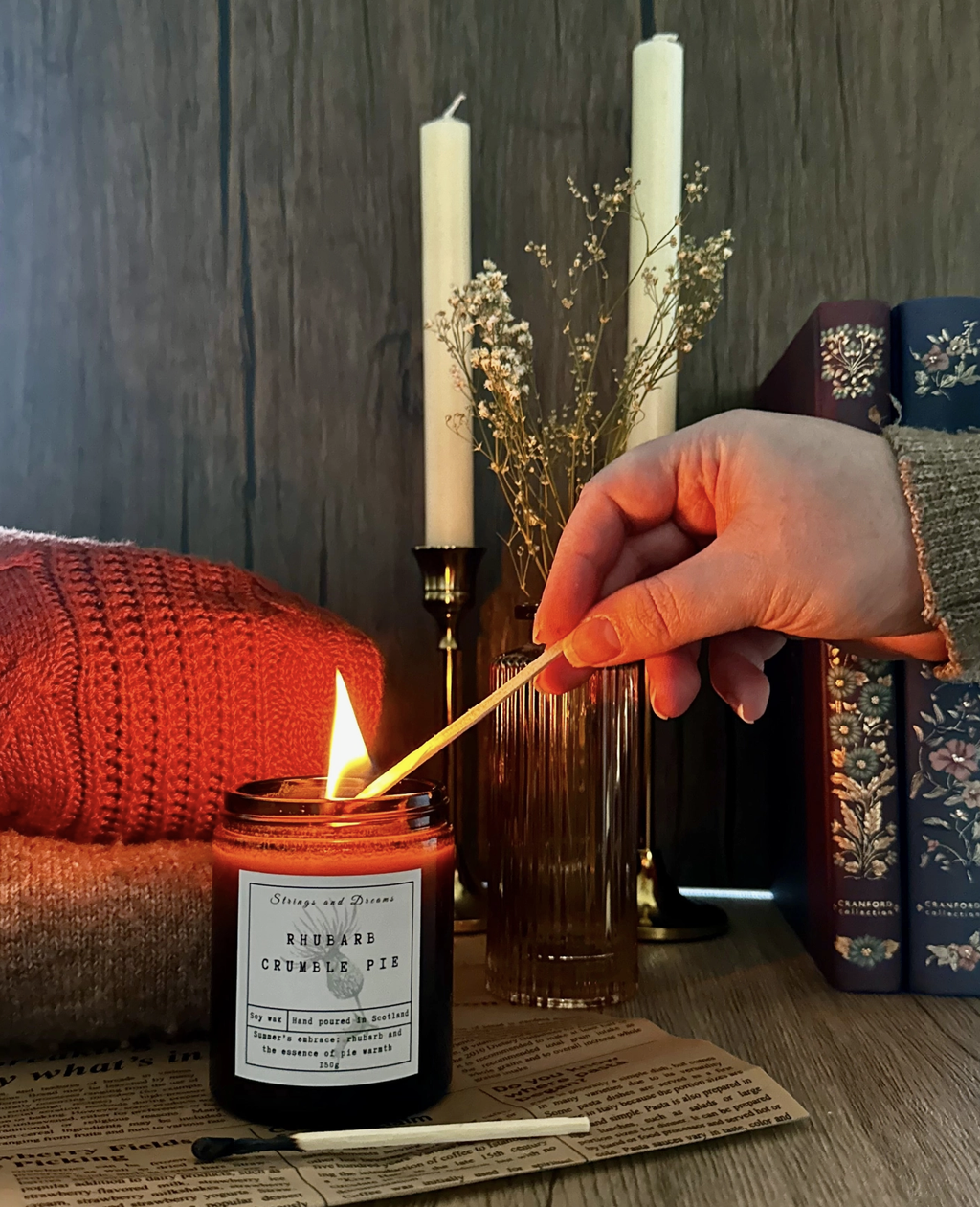 Rhubarb Crumble Pie Soy Wax Candle