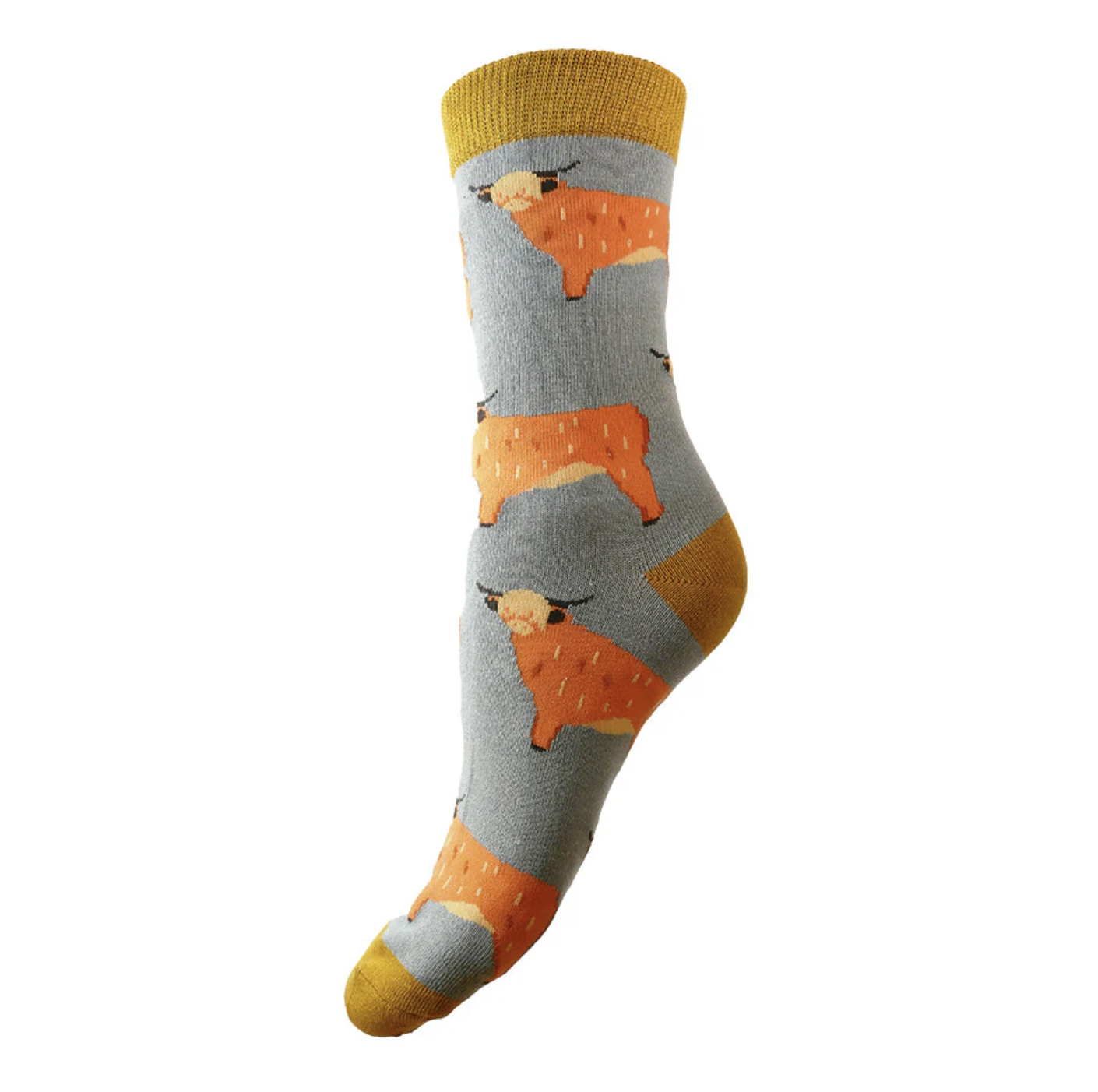 GEMJAR HIGHLAND COW BAMBOO SOCKS