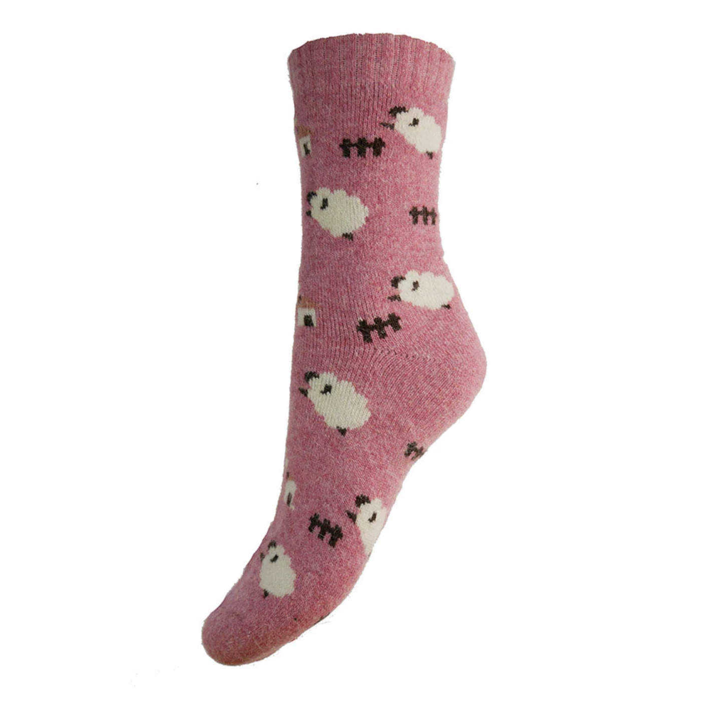 GEMJAR PINK WOOL BLEND SOCKS WITH SHEEP