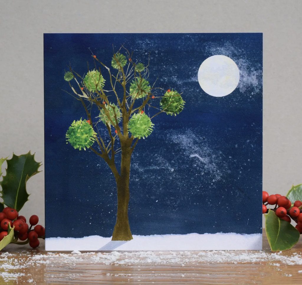 Mistletoe Tree Card (Winter, Chritmas Card)