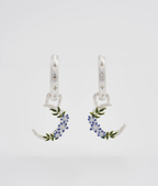 Fable Nightshade Moon Silver Huggie Earrings