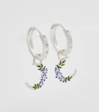 Fable Nightshade Moon Silver Huggie Earrings