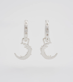 Fable Nightshade Moon Silver Huggie Earrings