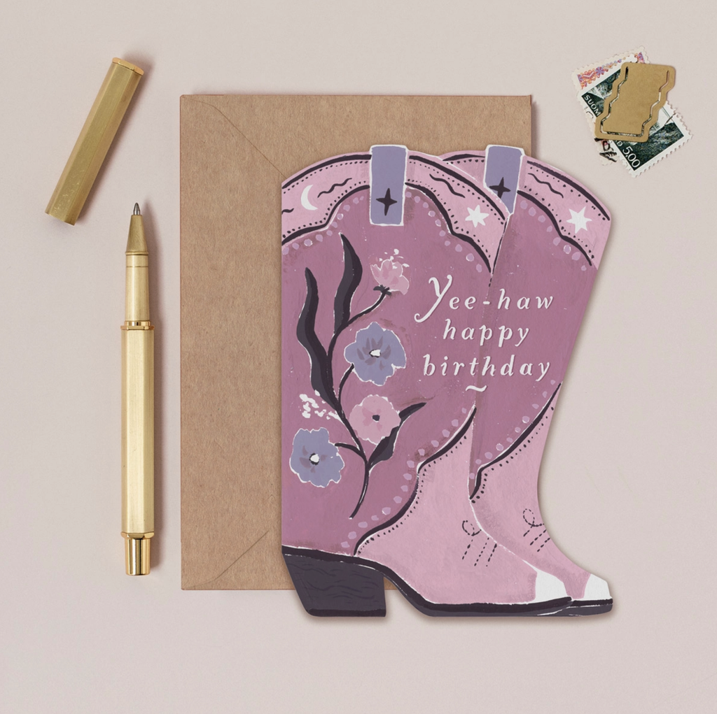Cowboy Boots Birthday Card | Cowgirl Birthday Card | Western