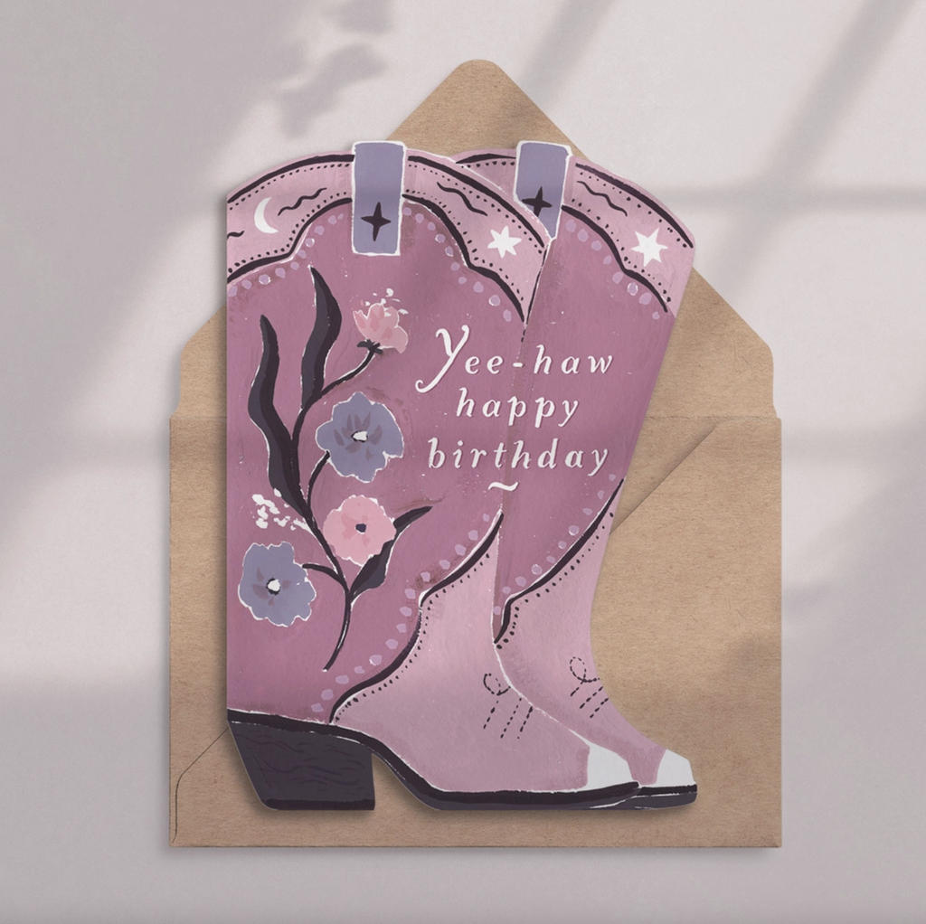 Cowboy Boots Birthday Card | Cowgirl Birthday Card | Western