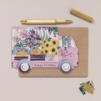 Flower Truck Birthday Card | Female Birthday Card